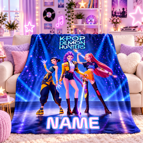 KPop Demon Hunters Huntrix Stage Personalized Blanket
