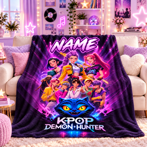 KPop Demon Hunters Full Cast Blanket