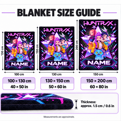 Personalized HUNTR/X Neon Star Blanket
