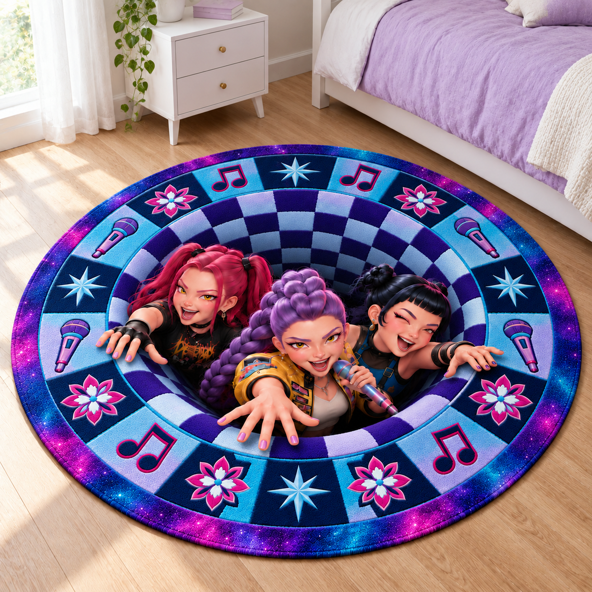HUNTR/X Music Portal 3D Illusion Rug