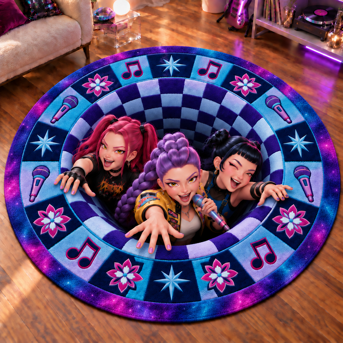 HUNTR/X Music Portal 3D Illusion Rug