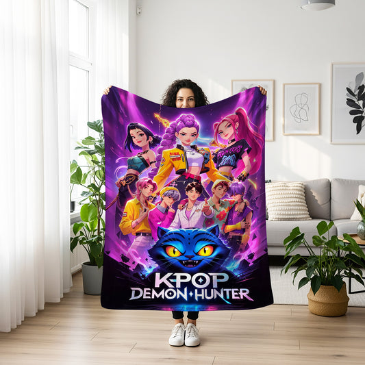 KPop Demon Hunters Full Cast Blanket