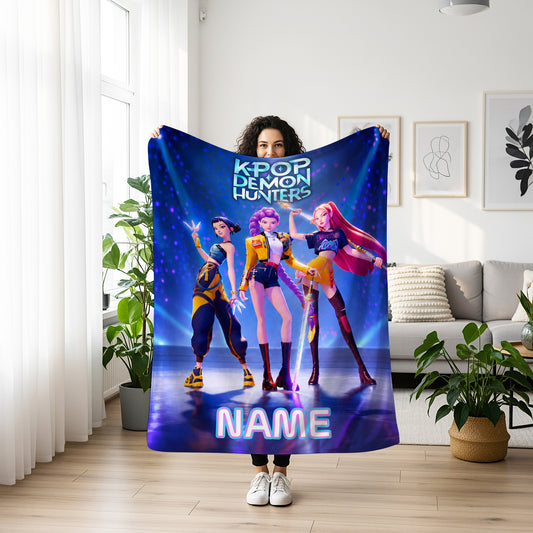 KPop Demon Hunters Huntrix Stage Personalized Blanket