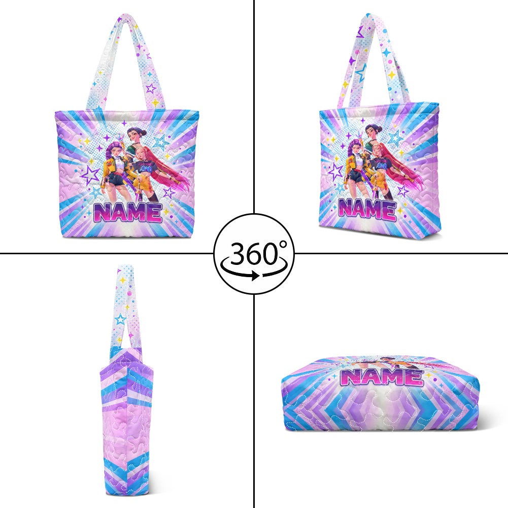 Personalized HUNTR/X Pop-Art Pink-Blue Tote Bag