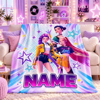 KPop Demon Hunters Huntrix Starburst Blanket